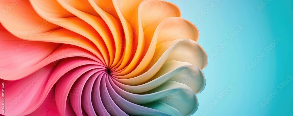 Poster vivid gradient concept. an abstract spiral design featuring vibrant colors and smooth gradient trans