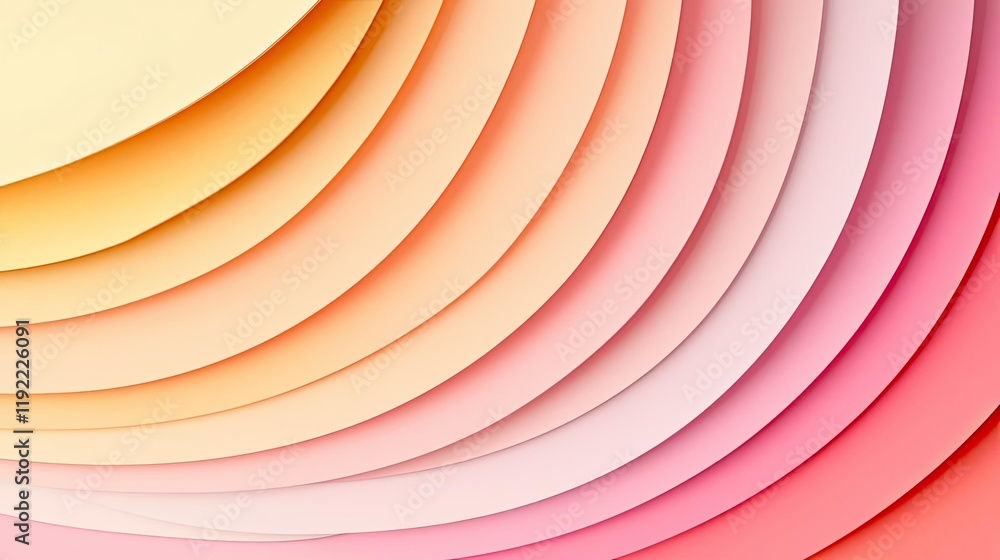Poster symmetry gradient idea. abstract layered background with smooth curves in soft pastel hues of pink a