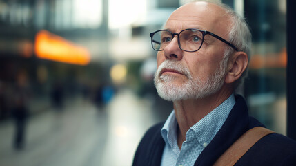 Fototapeta premium Distinguished senior businessman in urban environment