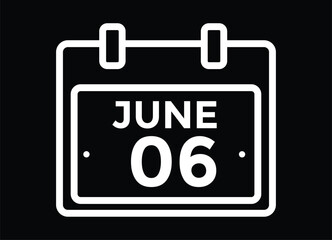 June 6 - Daily Calendar Icon with day of month
