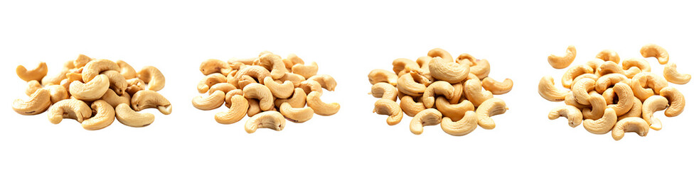 Fresh Cashew Nuts On Transparent Background
