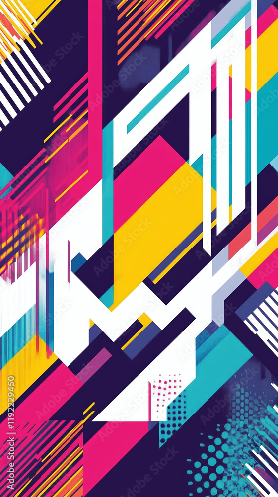 Poster creative abstract background featuring geometric patterns and the word 'recognition.'