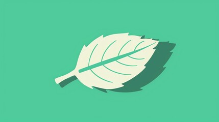 A simple green leaf icon on a green background.