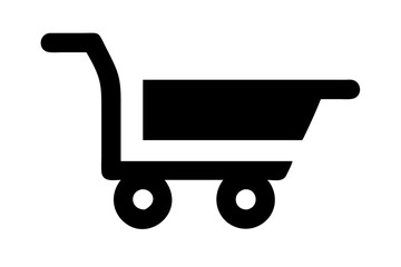 Stylish Trolley Silhouette Icon on Clean White Background