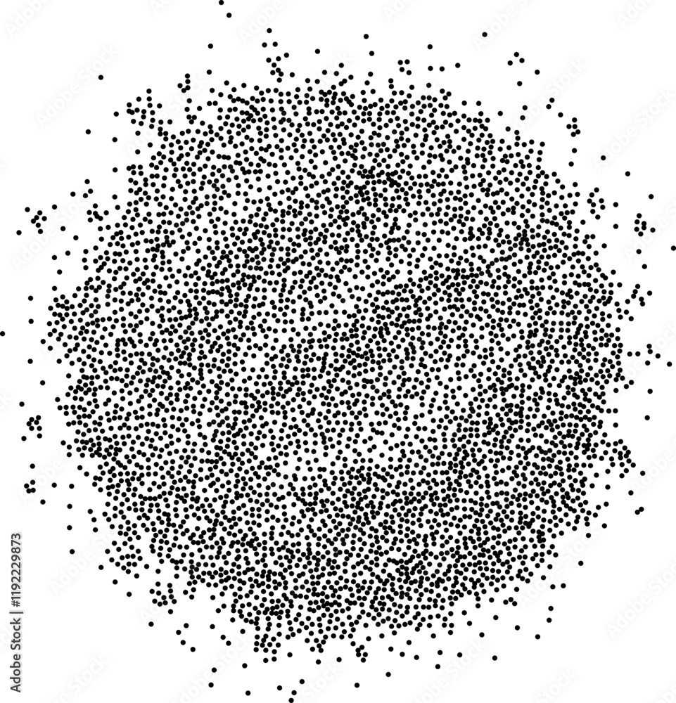 Wall mural abstract black stipple spray circle, dissolving points, dotted monochrome texture. ideal for graphic