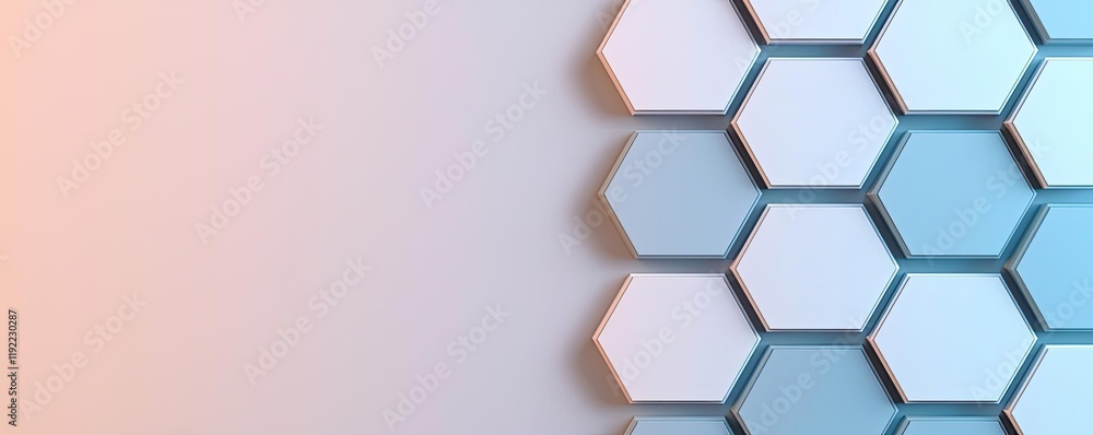 Poster minimal symmetry concept. abstract hexagonal pattern for modern design, textures, and backgrounds in