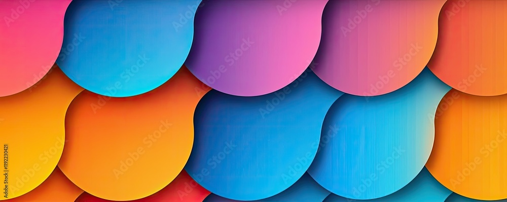 Poster minimal symmetry concept. vibrant and playful abstract design with colorful waves and curves in brig