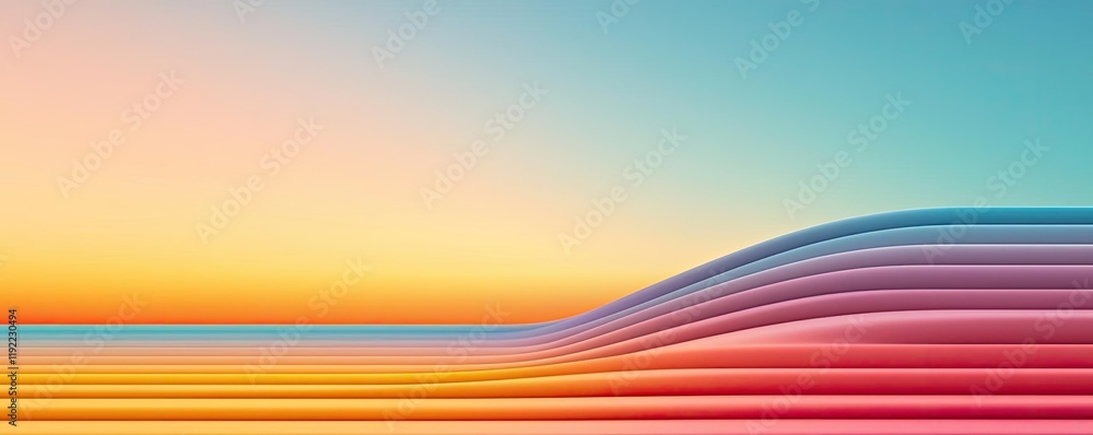 Poster minimal symmetry concept. vibrant gradient waves create a stunning abstract background in pastel col
