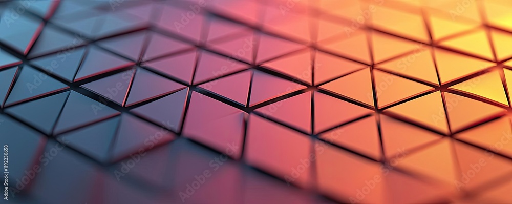 Poster minimal symmetry concept. colorful geometric pattern featuring interlocking triangles in a vibrant d