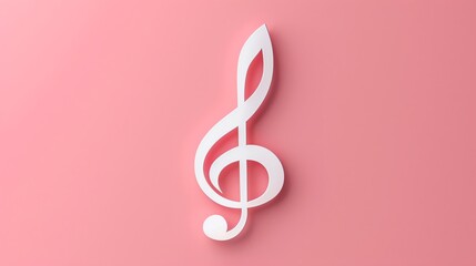 Obraz premium A white treble clef on a pink background.