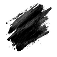 A black brush stroke on a white background