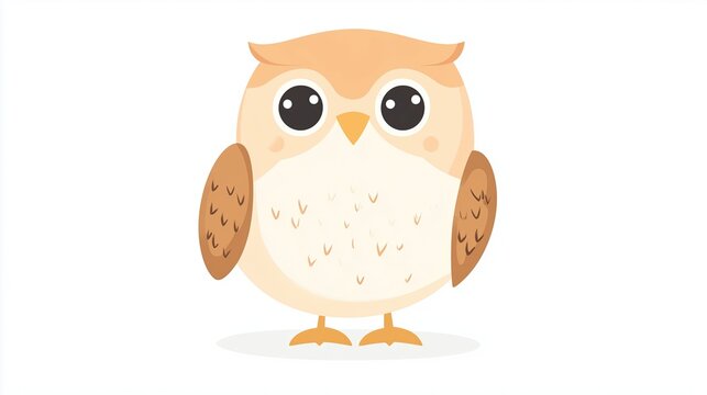 Clip art illustration of an owl. Cartoon character of an owlet