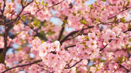 Beautiful cherry blossom flower background wallpaper.