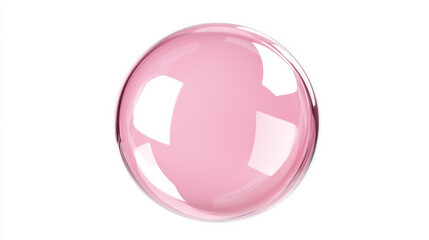 A pink sphere with a shiny surface