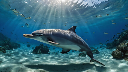 Fototapeta premium The whalw under of the water