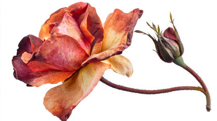 A flower with a brown stem