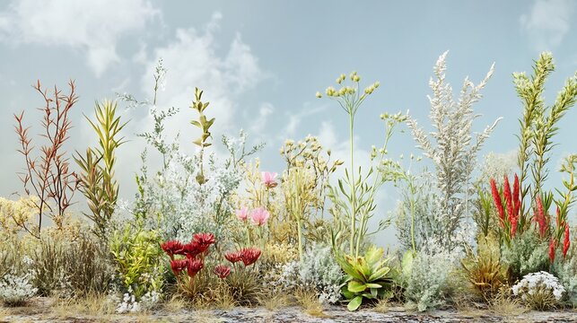 Depiction of invasive species showcasing their impact native plant populations