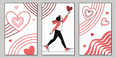 Vibrant heart-themed posters for creative valentine's day design