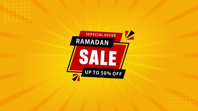 Ramadan sale discount banner template promotion design for business. Motion graphics.