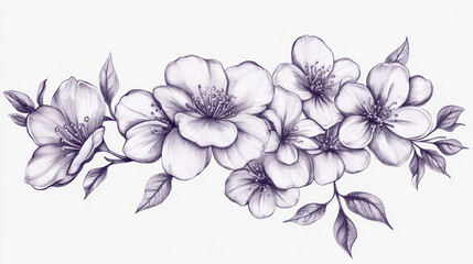 A drawing of a flower with a stem