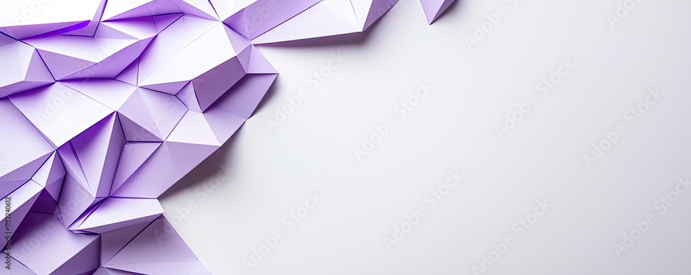 Poster triangle abstract background concept. abstract purple origami shapes creating a modern artistic back
