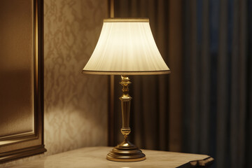 Elegant lamp on a stylish table in a cozy room setting.