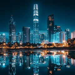 Fototapeta premium city skyline at night