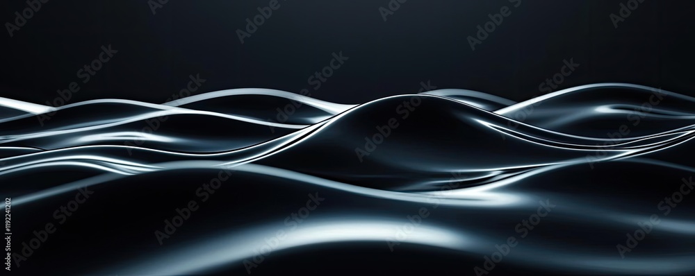 Poster cloudy abstract background idea. stylized black waves undulate gracefully in a dark environment, cre