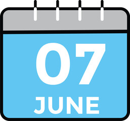 June 7 - Daily Calendar Icon with day of month