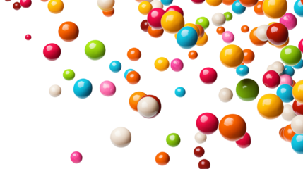 colorful candies isolated on transparent white background, clipping path