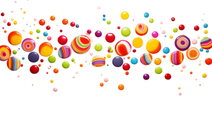 colorful candies isolated on transparent white background, clipping path