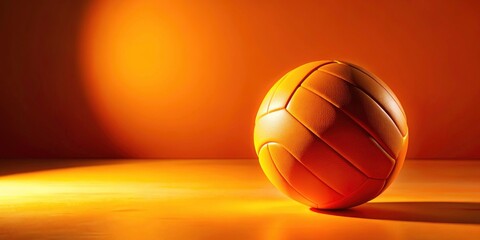 A still life photo shoot: bright oranges, a volleyball, a sunny citrus explosion.