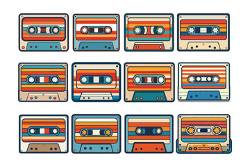 Original Retro vintage Audio Cassette Artwork in Vector for Stylish and Nostalgic T-Shirt Design Concepts.