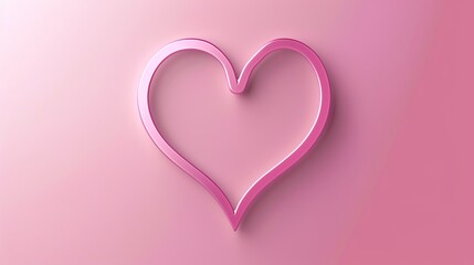 A pink heart shape on a light pink background.