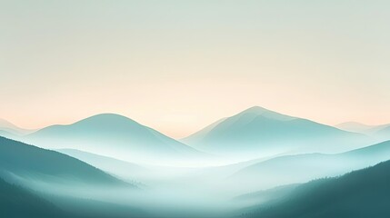 Blurred abstract background concept. Serene mountains with soft hues and misty atmosphere evoke tranquility and peace.
