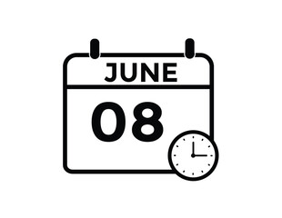June 8 - Daily Calendar Icon with day of month