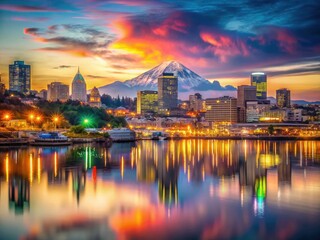 Epic drone footage captures Tacoma's vibrant waterfront, showcasing Puget Sound's beauty and Pacific Northwest cityscape.