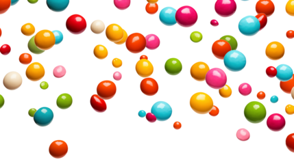 colorful candies isolated on transparent white background, clipping path