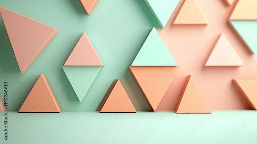Aufkleber triangle abstract background concept. abstract geometric shapes in pastel colors create a modern des