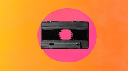 Fototapeta premium A vector illustration depicting a vintage cassette tape with a handwritten label, symbolizing the concept of nostalgia and the difficulties of communication.