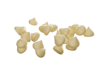 Creamy Chocolate Chips Or Chocolate Morsels Scattering 3D Illustration
