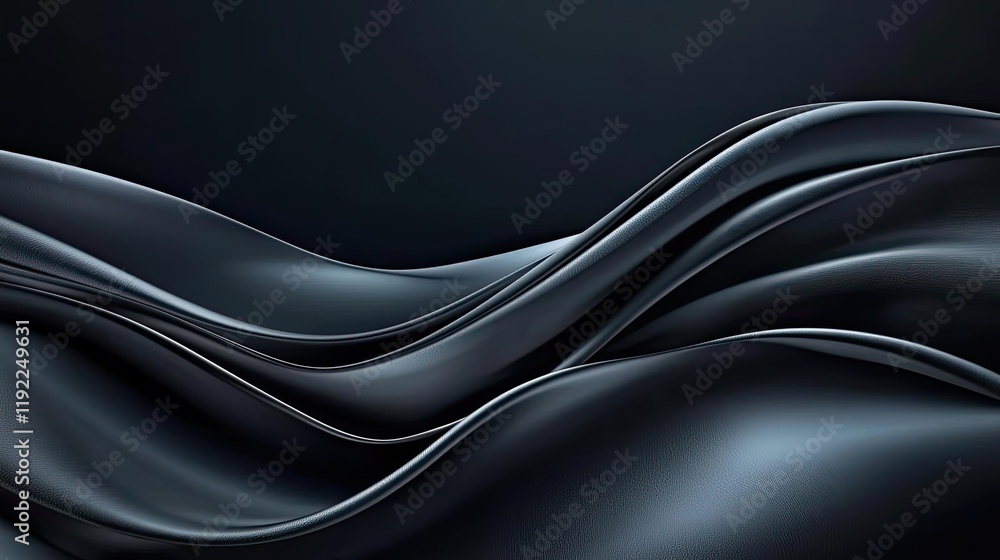 Poster cloudy abstract background idea. a close-up view of elegant, flowing black fabric showcasing smooth 