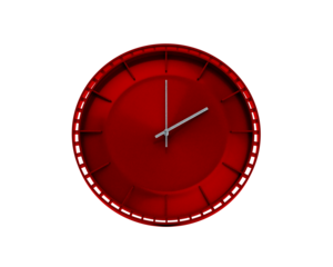 Modern Sleek Vibrant Red Wall Clock 02:00 Two O'Clock 2:00 For Modern Interiors 3D Illustration