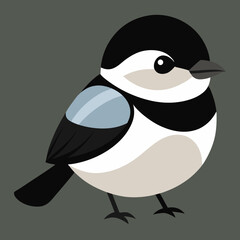 vector of black capped chickadee