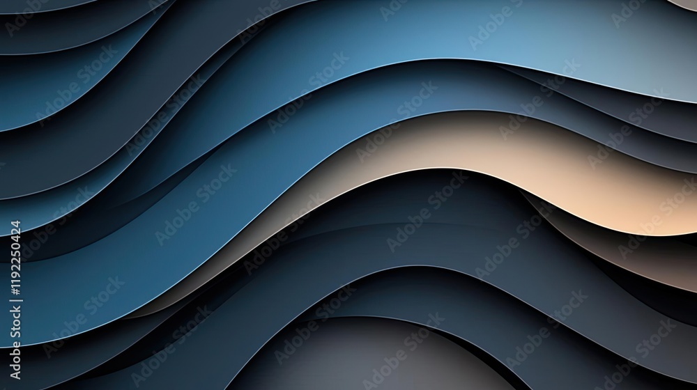 Poster cloudy abstract background idea. stylish abstract waves in varying shades of blue create a modern vi