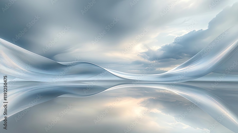Poster cloudy abstract background idea. serene abstraction of flowing clouds reflecting in calm water under