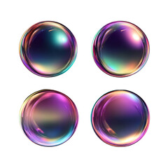 Four colorful spheres with a shiny surface