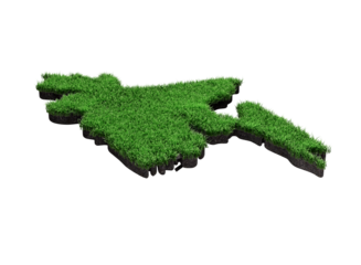 Bangladesh Map Soil Land Geology Cross Section Green Grass And Rock Ground Texture 3d Illustration