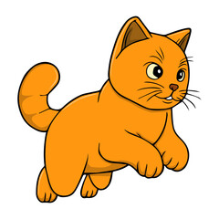 cute cat jumping vector illustration