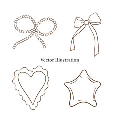 Whimsical Hand-Drawn Ribbon Bow, Vector Illustration